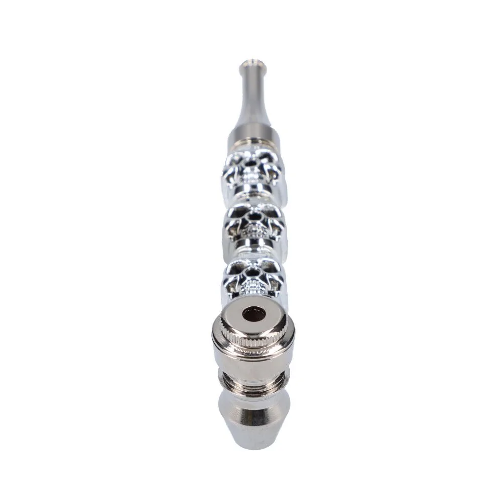 NEW! 5 Inch Silver Skull Metal Tobacco Smoking Pipe & Pipe Screens  Spoon Pipe 
