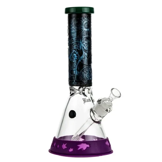 Black Leaf Decepticlone Beaker Ice Bong with Silicone Base Cover