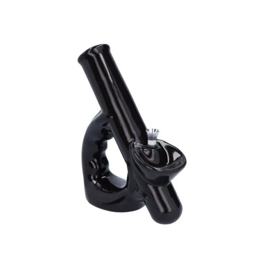 Grip Handle Ceramic Bong with BuiltIn Tray