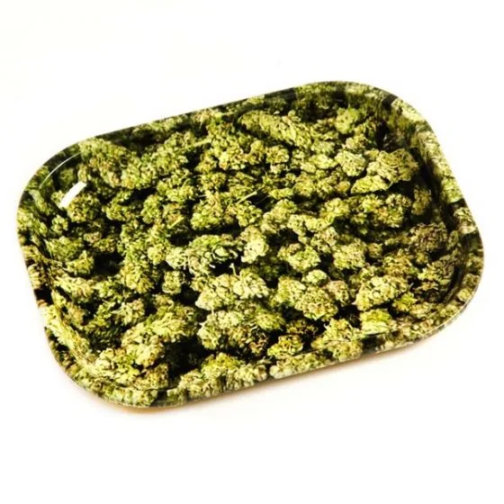 Rolling Tray Finger Buds V-Syndigate Leaf Jamaican Metal Tray Small & Large 