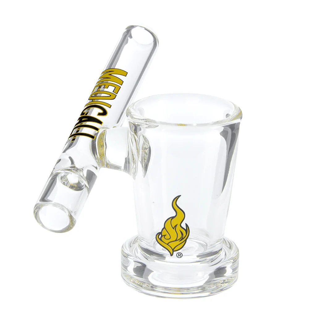 Schnapps Pipe with Glass Mouthpiece Transparent ca Shot Glass for Home Bar and Party Grinscard 250 ml 