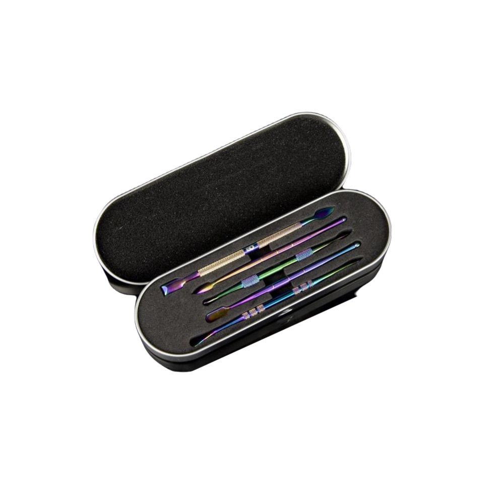 5pc Dab Tool Set w/ Case - Rainbow, Up-N-Smoke